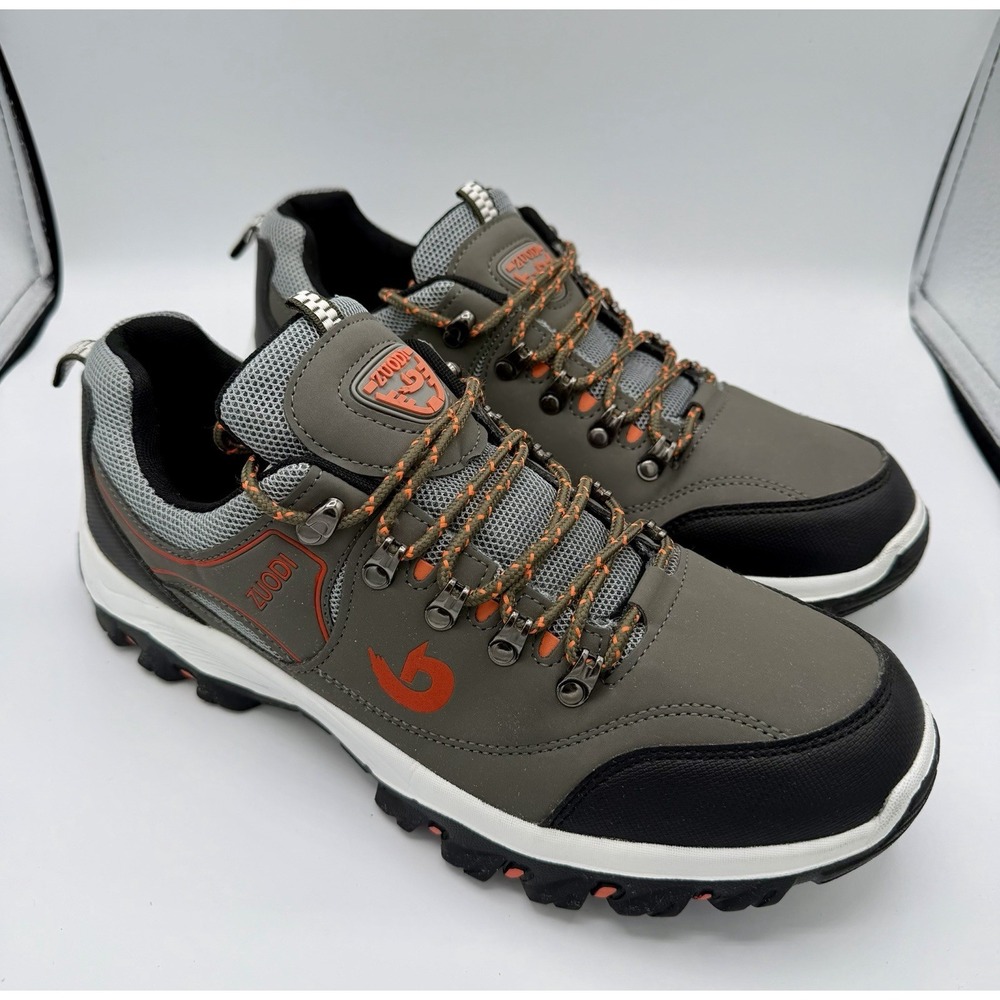 Zuodi Running Hiking Walking Sneakers | Orange/Gray/Black | Size 45 Or 11.5 Mens